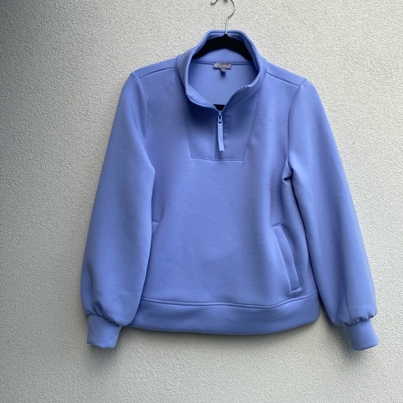 TALBOTS  AIRKNIT Stretch  Half-zip Pullover  Small in peri blue - Picture 1 of 7